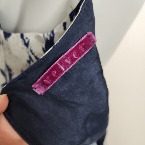 Velvet by Graham Spencer Blue and White Silk Slip Mini Dress Size Small - Picture 11 of 13